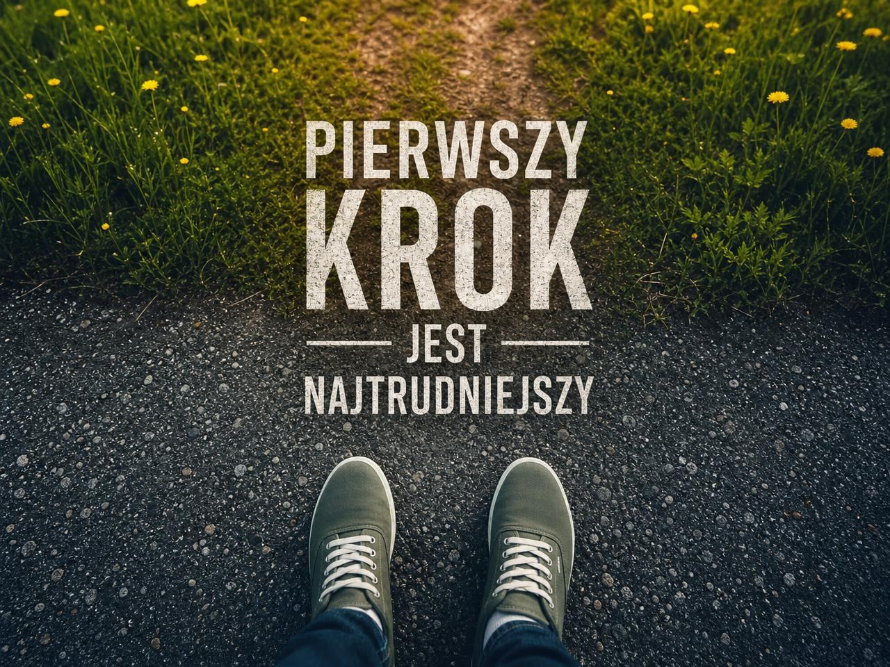 Pierwszy krok jest najtrudniejszy — stopy na krawędzi ścieżki