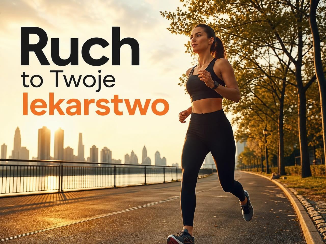 Ruch to Twoje lekarstwo — biegaczka w złotym świetle